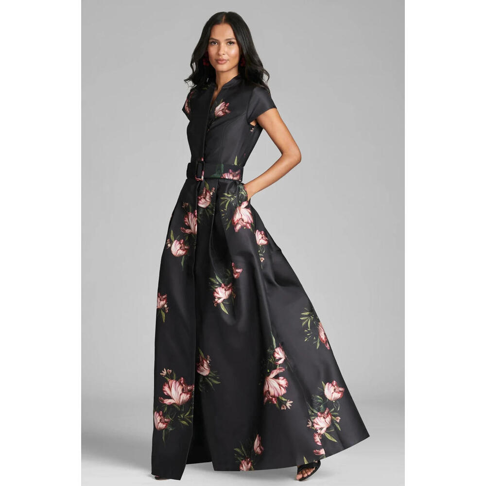 NEW Sachin & Babi  MARTA GOWN in NOIR BLOSSOM Size 4 #2970